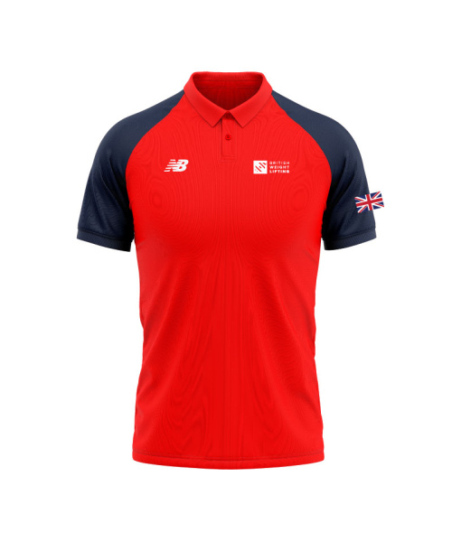 British Weightlifting Womens Training Polo High Risk Red / Navy