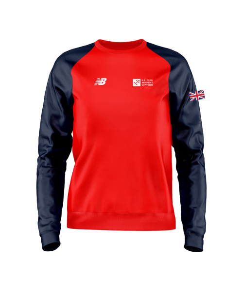 British Weightlifting Womens Training Sweater High Risk Red / Navy
